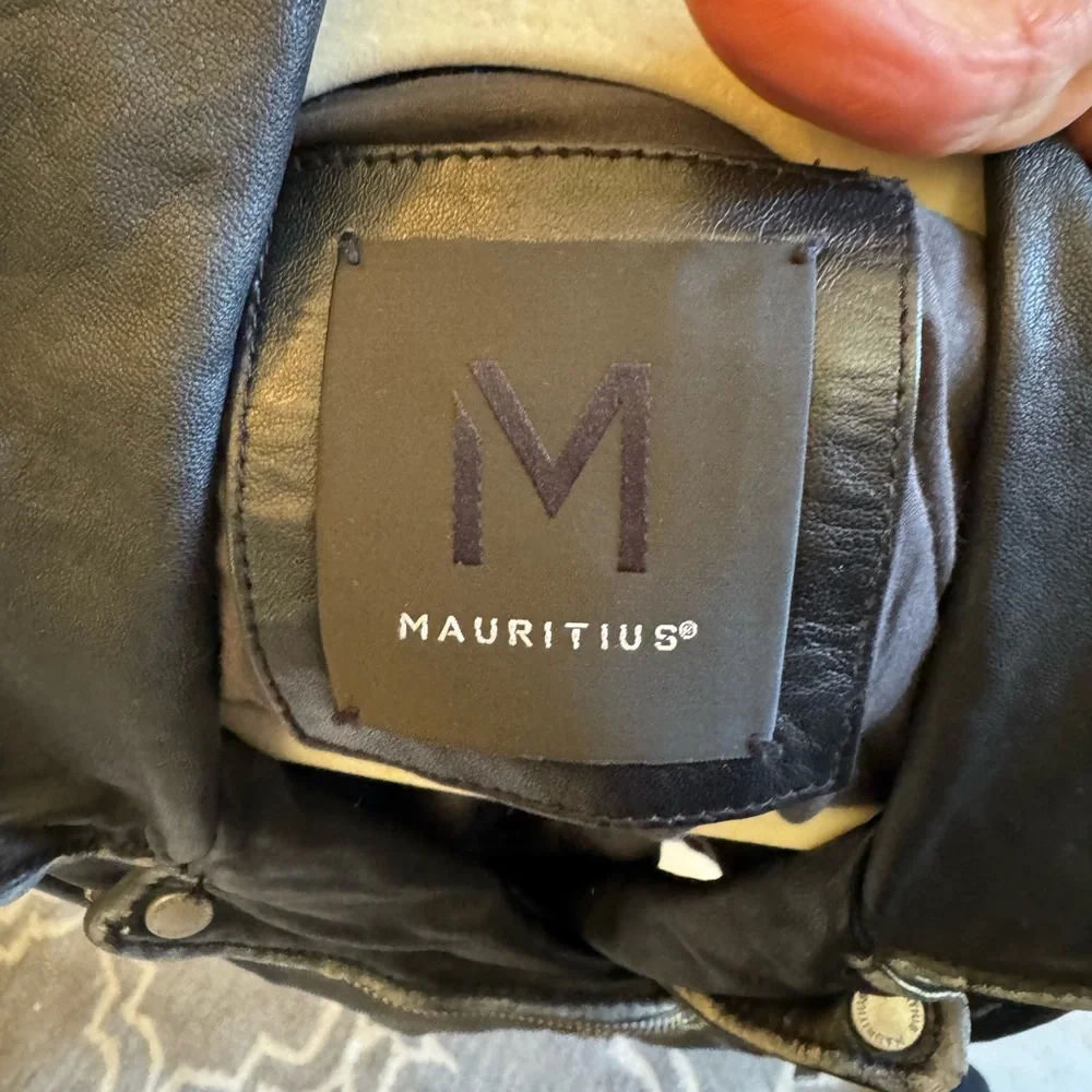 Mauritius Black Leather Biker Jacket - Picture 10 of 10